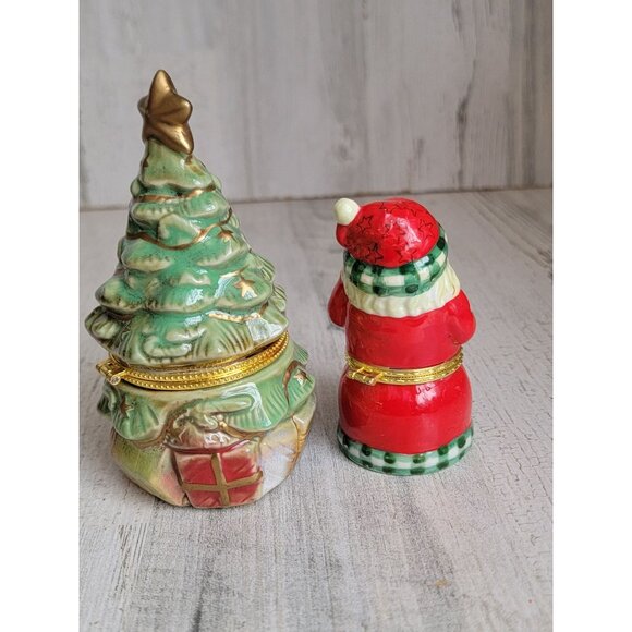 Santa claus tree trinket box set xmas home decor mini - Picture 4 of 5